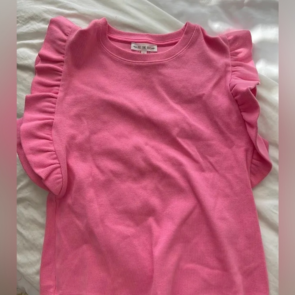 Free the Roses Pink Ruffle Tank Top